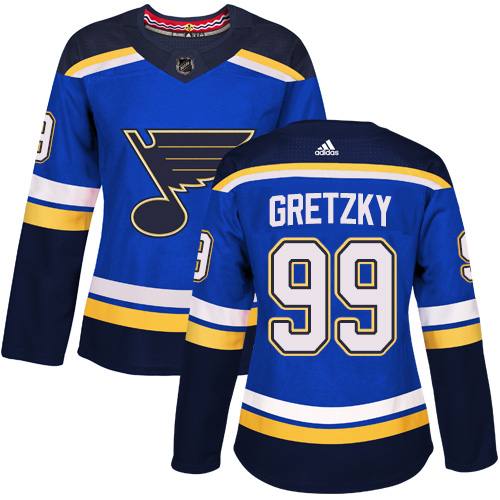 Adidas Blues #99 Wayne Gretzky Blue Home Authentic Women's Stitched NHL Jersey